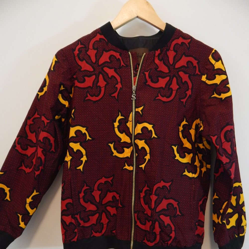 Tufafii African Print Mens Kasim Bomber Jacket